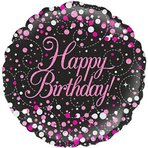 Black & Pink Round Shape HB Foil Balloon
