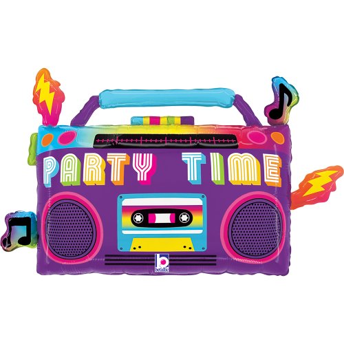 Purple Boom Box Shape Foil Balloon
