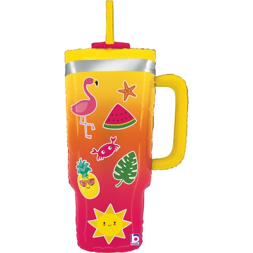 Flamingo Drink Bottle Shape Foil Balloon
