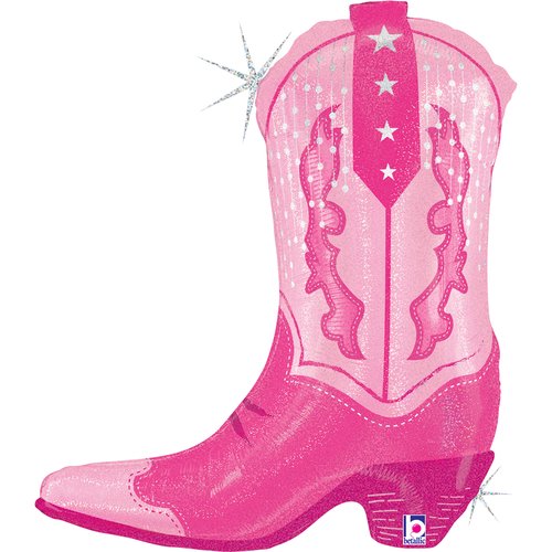 Pink Boot Shape Foil Balloon