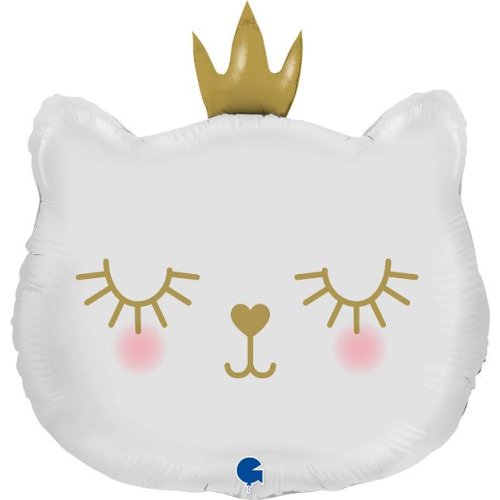 Princess White Cat Shape Foil Balloon