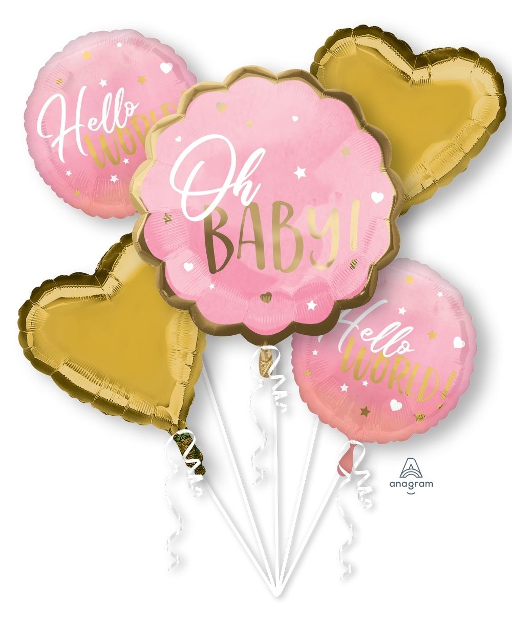 Baby Girl Foil Balloon Bouquet