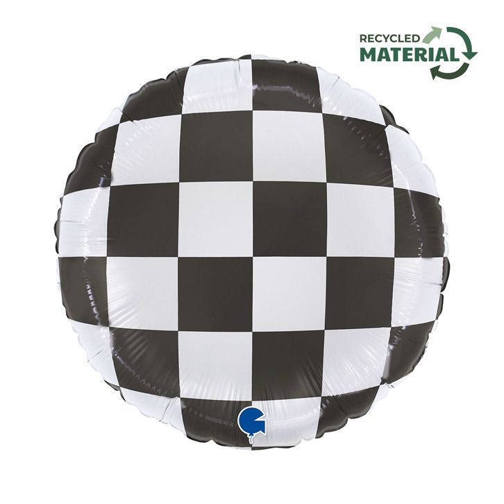 Racing Flag Round Shape Foil Balloon
