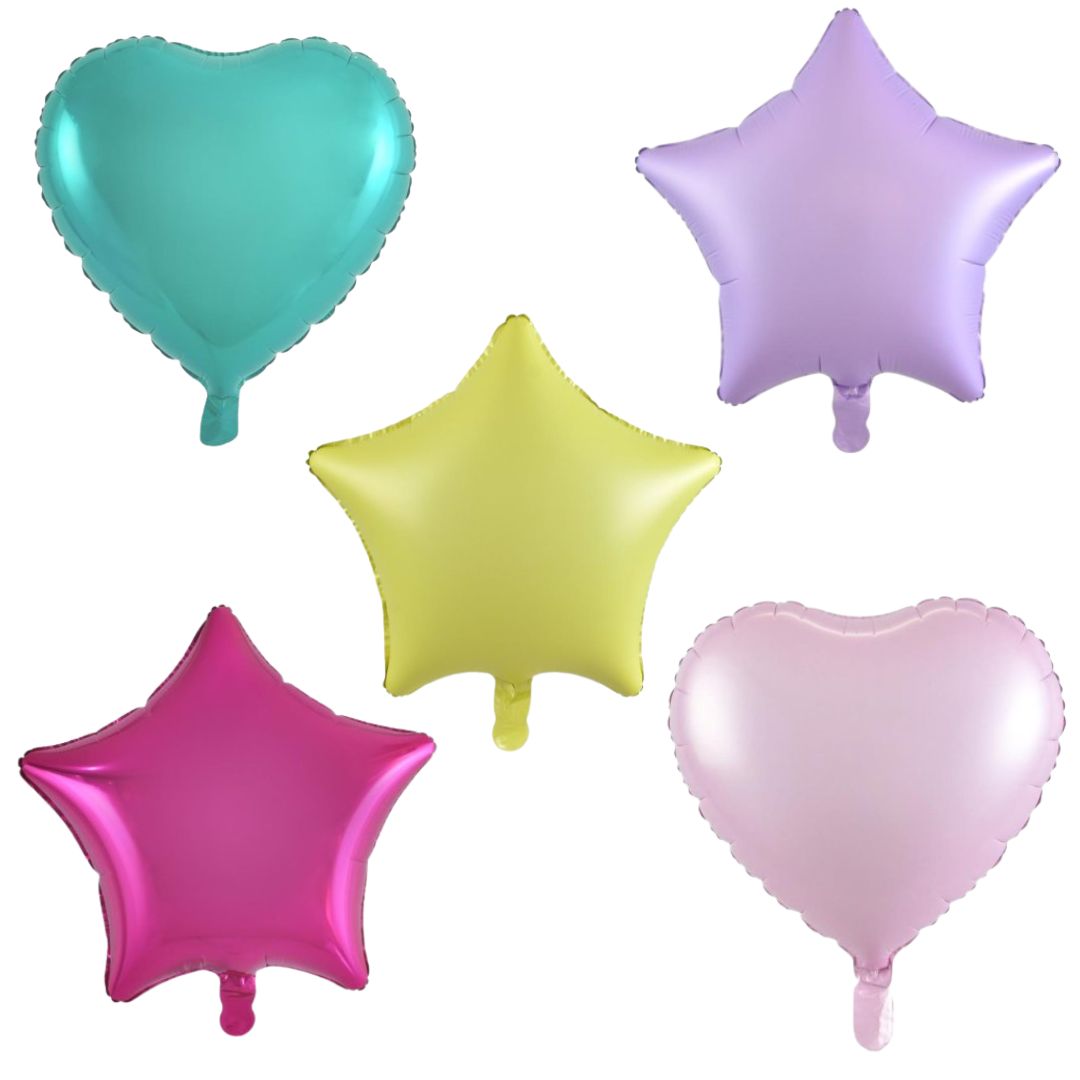 Standard Size Hearts and Stars Solid Colors