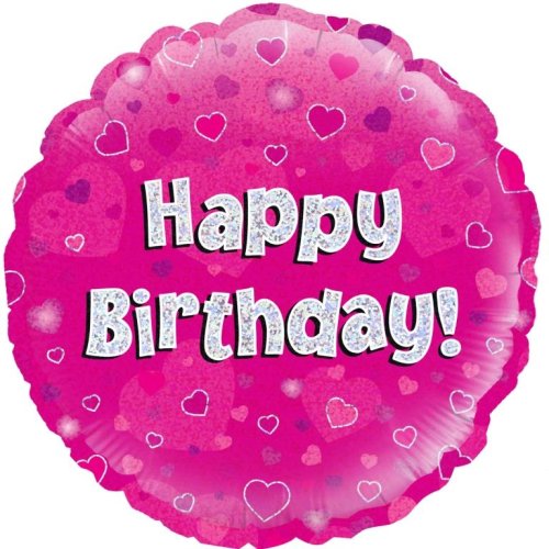 Sparkly Pink Round Shape HB Foil Balloon