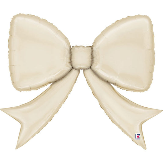 Cream Bow Shape Foil Balloon