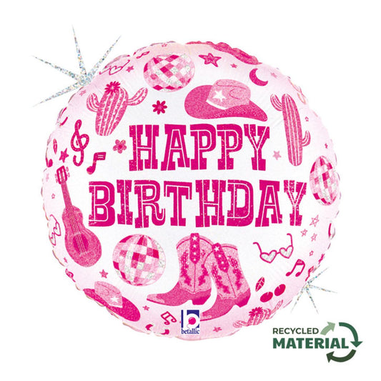 Cow-Girl Round Shape HB Foil Balloon