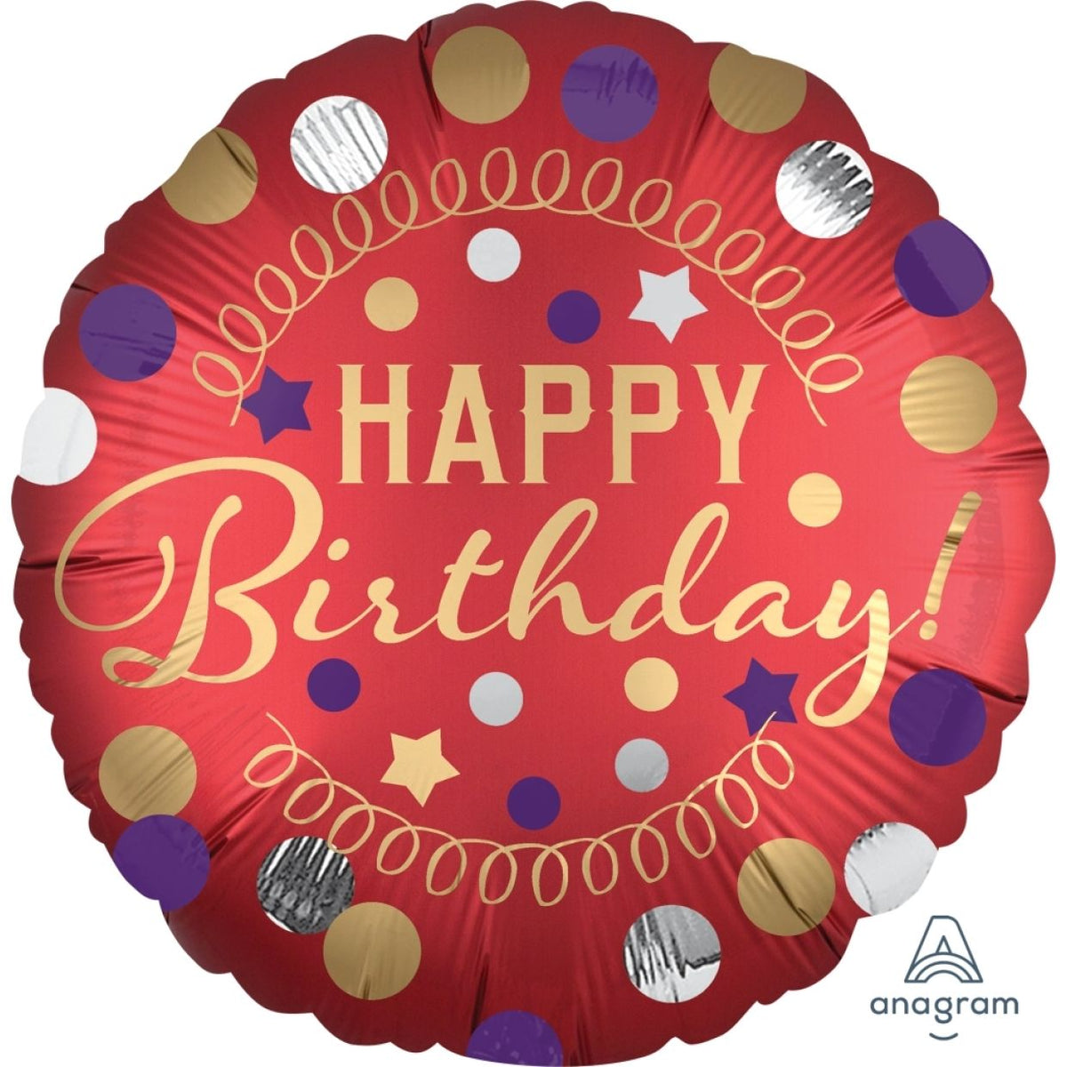 Satin Red Round Shape HB Foil Balloon