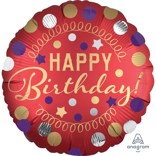 Satin Red Round Shape HB Foil Balloon