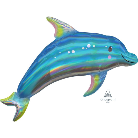 Iridescent Dolphin Shape Foil Balloon