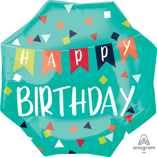 Aqua Octagon Shape HB Foil Balloon