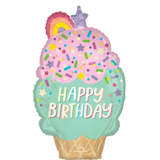 Rainbow Ice Cream Shape Foil Balloon