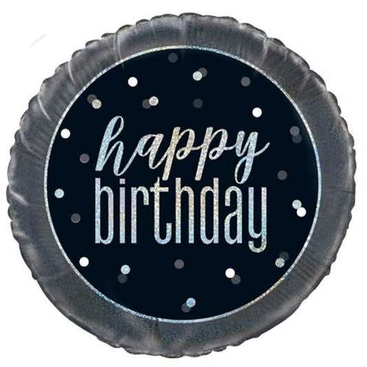 Black & Silver Round Shape HB Foil Balloon