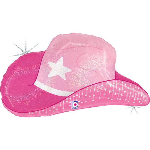 Pink Cow-Girl Hat Shape Foil Balloon