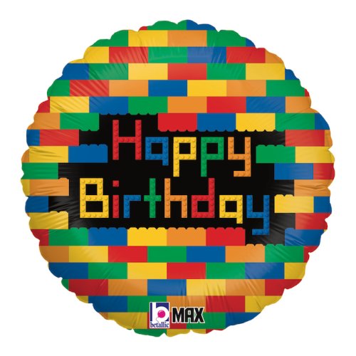 Lego Style Blocks Round Shape HB Foil Balloon