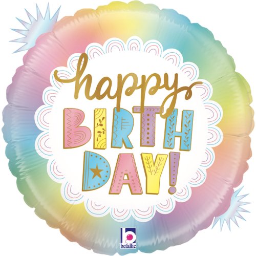 Pastel & White Round Shape HB Foil Balloon
