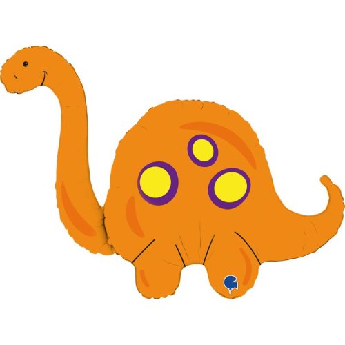 Cute Orange Dino Shape Foil Balloon