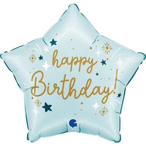 Pastel Blue Star Shape HB Foil Balloon