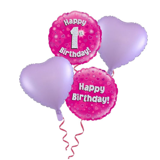 1st Birthday Pink Foil Bouquet