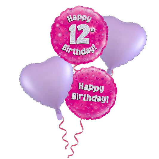 12th Birthday Pink Foil Bouquet