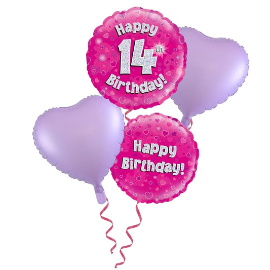 14th Birthday Pink Foil Bouquet