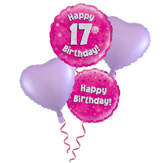 17th Birthday Pink Foil Bouquet