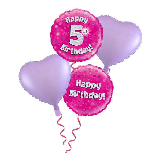 5th Birthday Pink Foil Bouquet