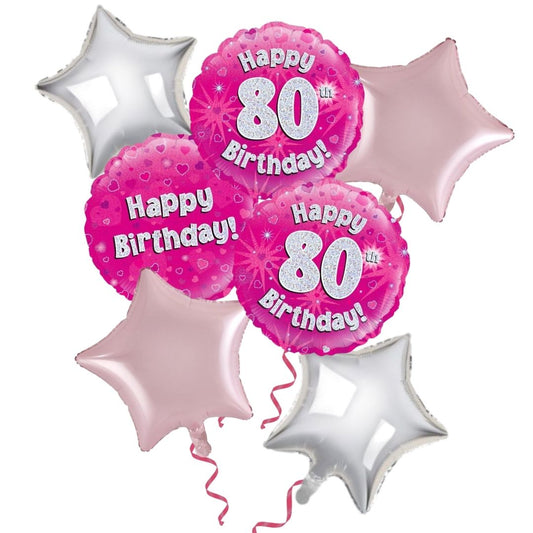 Pink 80th Birthday Foil Bouquet