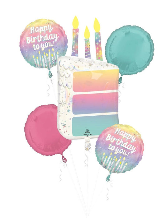 Birthday Cake Foil Balloon Bouquet