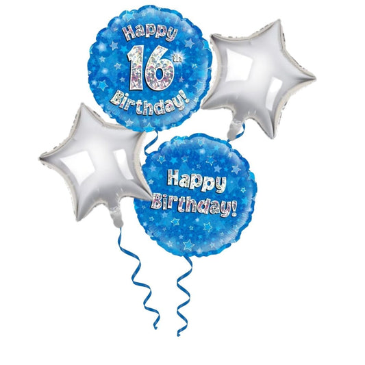 16th Birthday Blue Foil Bouquet