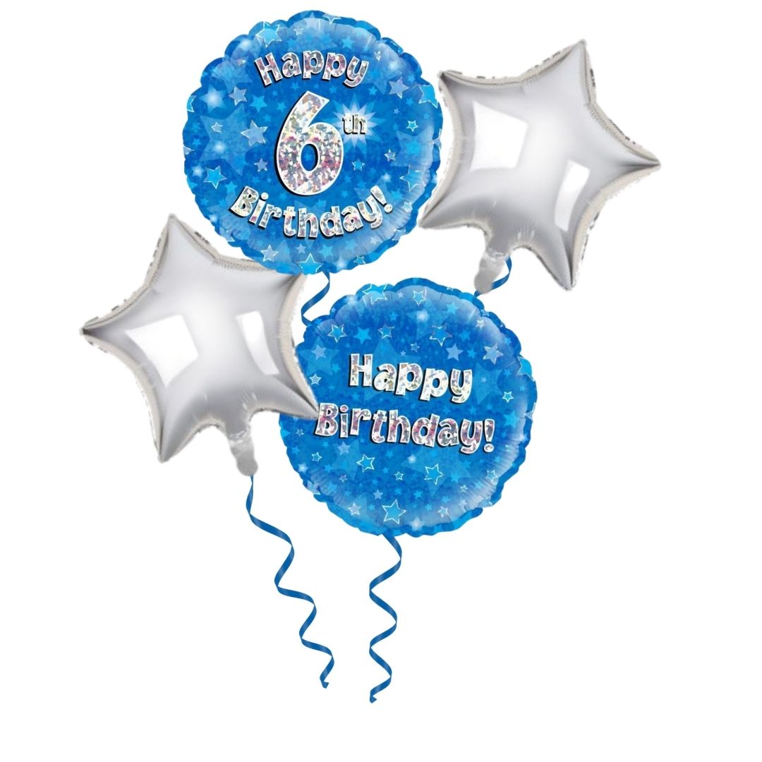 6th Birthday Blue Foil Bouquet