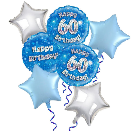 Blue 60th Birthday Foil Bouquet