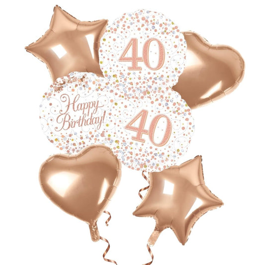 40th Birthday Rose Gold Foil Bouquet