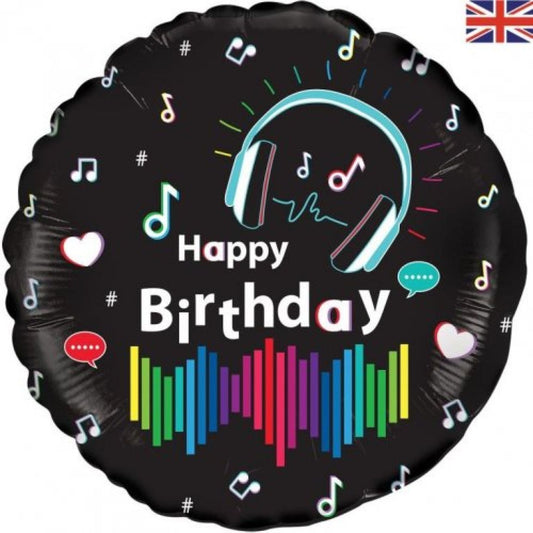 Music Vibes Round Shape HB Foil Balloon